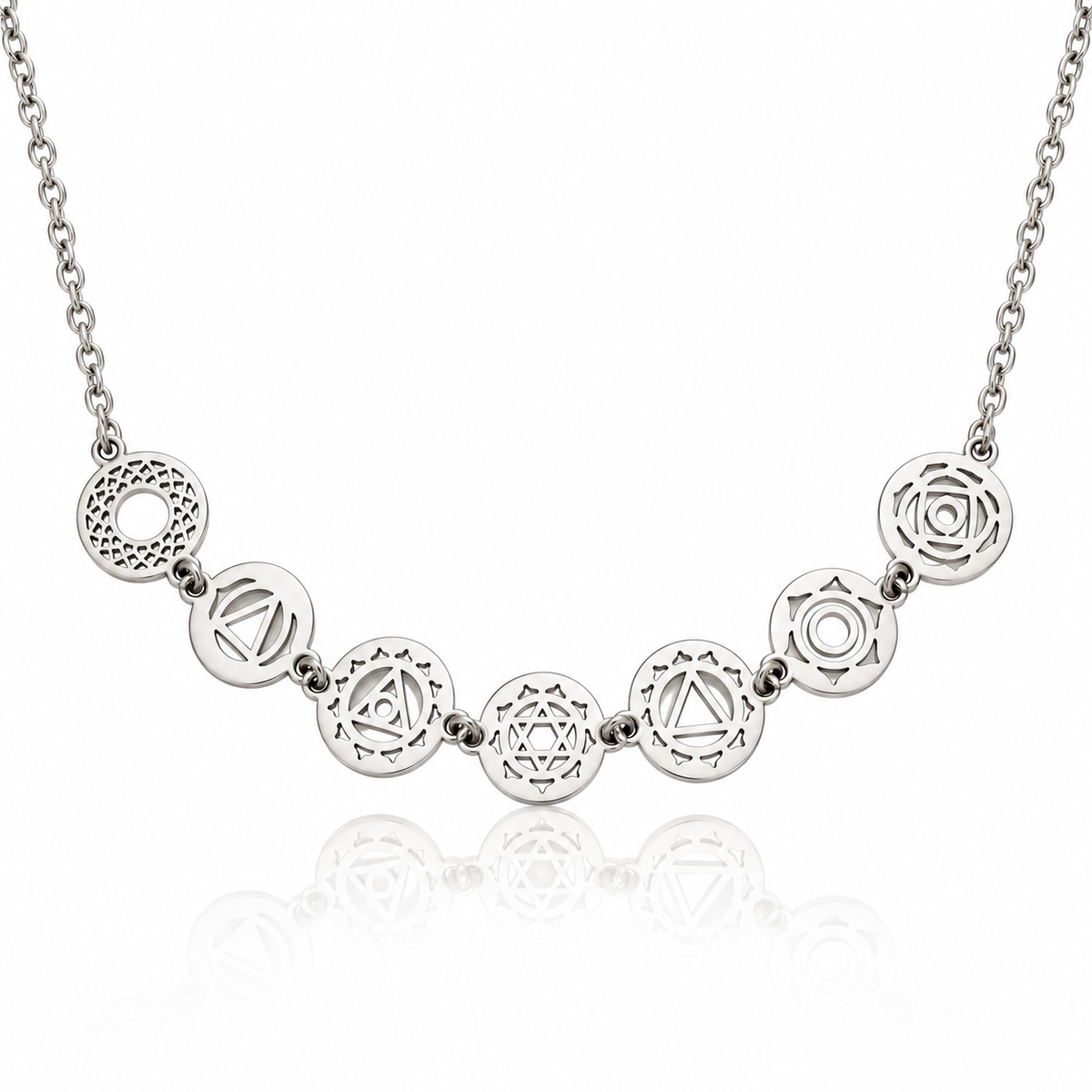 चक्र Seven Chakra - Boho Halsband i Rostfritt stål