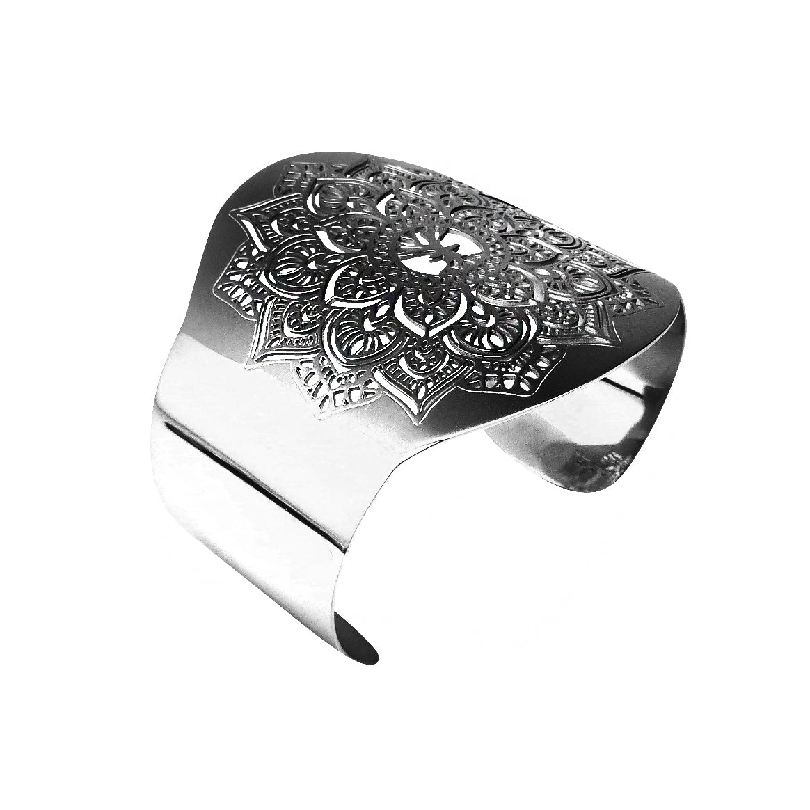 Boho-inspirerat mandala-armband i stål – justerbar och allergivänlig design