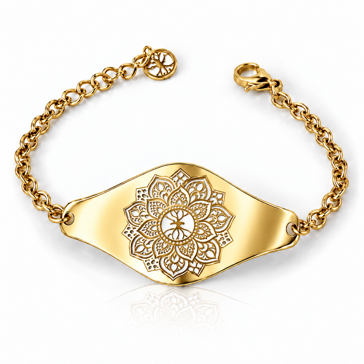 शान्ति Shanti Mandala Bracelet – Chunky chain Bracelet