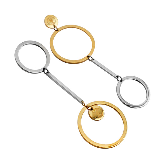 "B Unique" Earrings, gold/steel