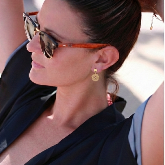 Yggdrasil by Sweden boho mandala örhänge guld