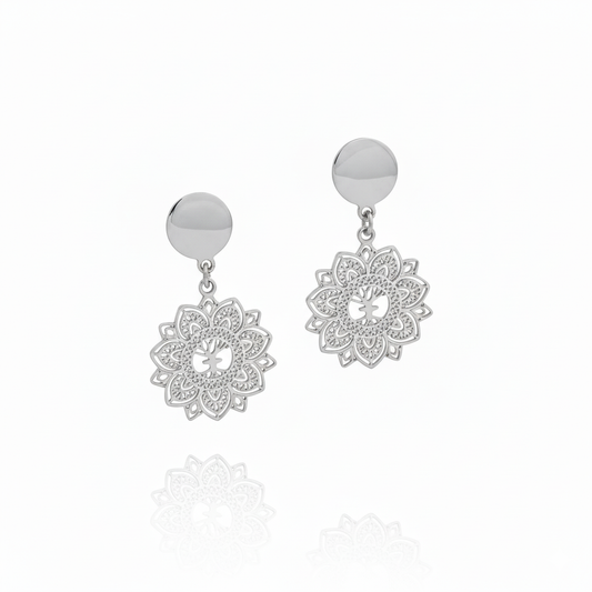 Yggdrasil by Sweden mini drop mandala earring stålörhängen smycken