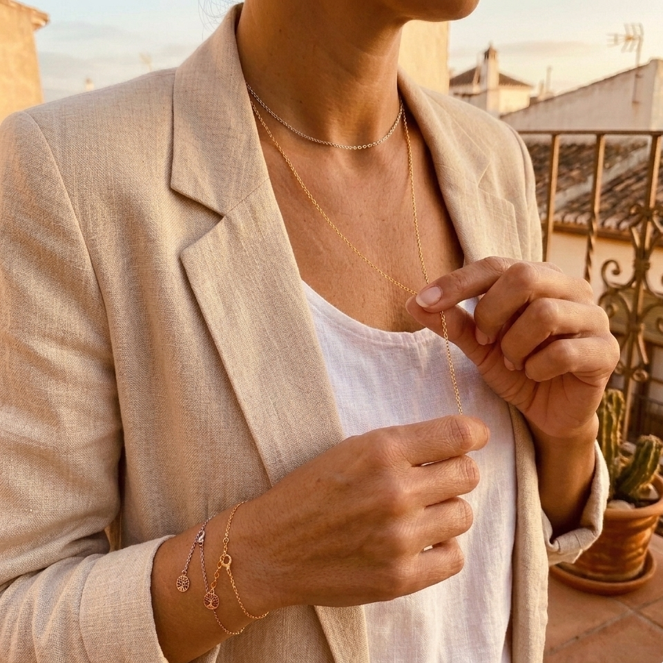 Ankarkedja armband och halsband Yggdrasil smycken