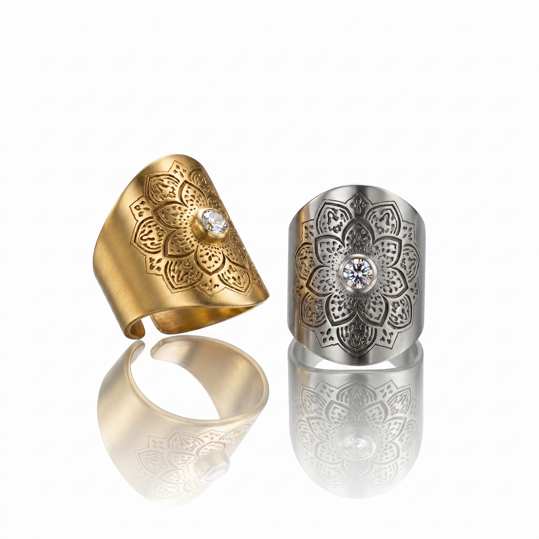 Luxury Zirconia Mandala ring - Adjustable size
