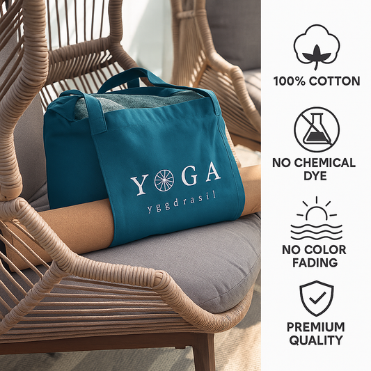 Yoga tote bag - yogaväska petrol Yggdrasil