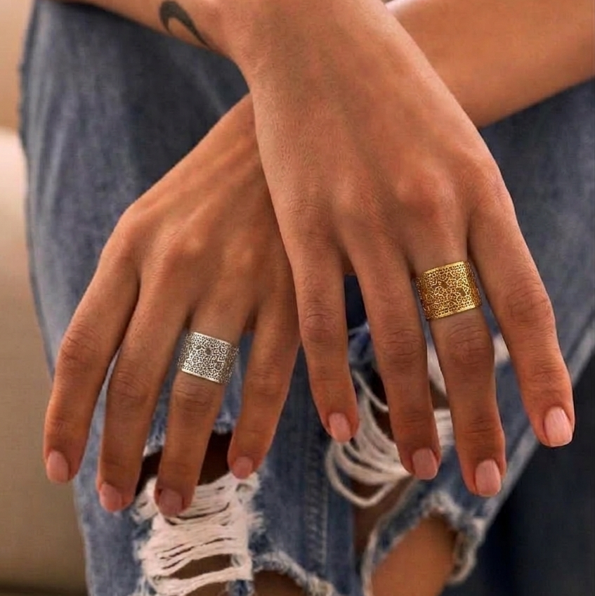 Bohemian jewlery steel mandala bangle | Yggdrasil