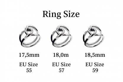 Ring, "arm-in-arm", rostfritt stål