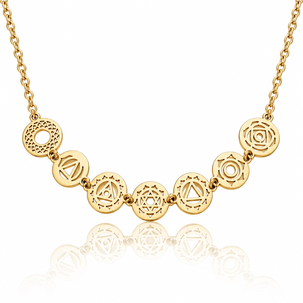 चक्र Seven Chakra - Boho Halsband i Rostfritt stål