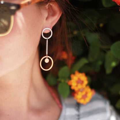 Yggdrasil by Sweden långa örhängen Be Unique ringar cirklar Earrings stål guld