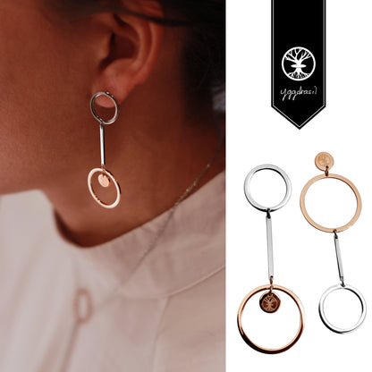Yggdrasil by Sweden långa örhängen Be Unique ringar cirklar Earrings