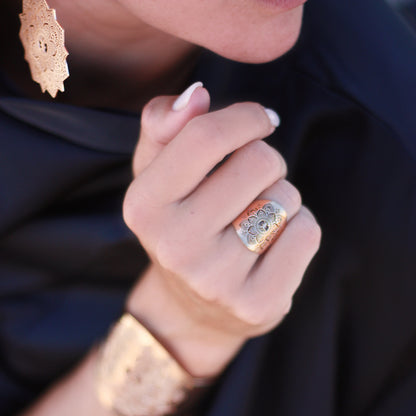 Mandala ring, Silver - Justerbar storlek 