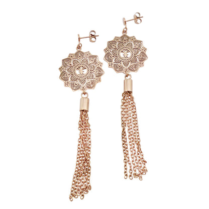 Yggdrasil long tassle earrings mandala, långa örhängen