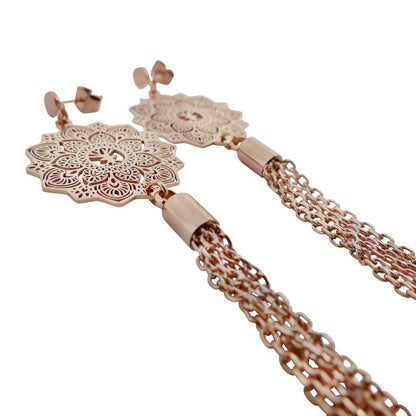 Yggdrasil long tassle earrings mandala, långa örhängen