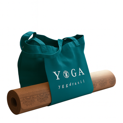 Yoga tote bag - yogaväska petrol Yggdrasil