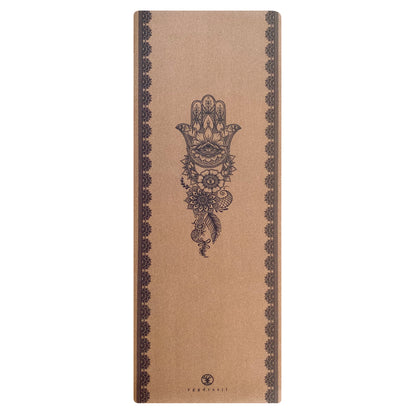 Premium korkyogamatta med Hamsa-mönster – Yggdrasil by Sweden