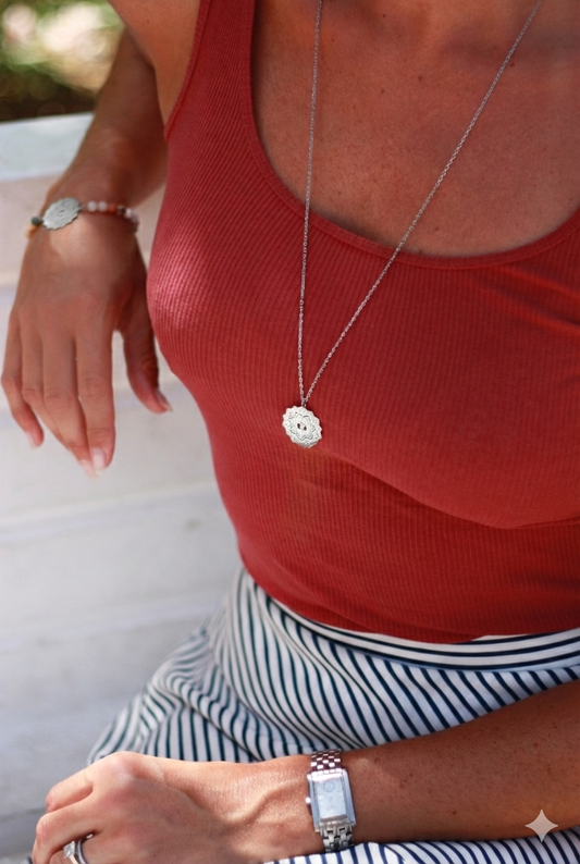 Mandala Small Necklace Silver - 45cm & 75cm
