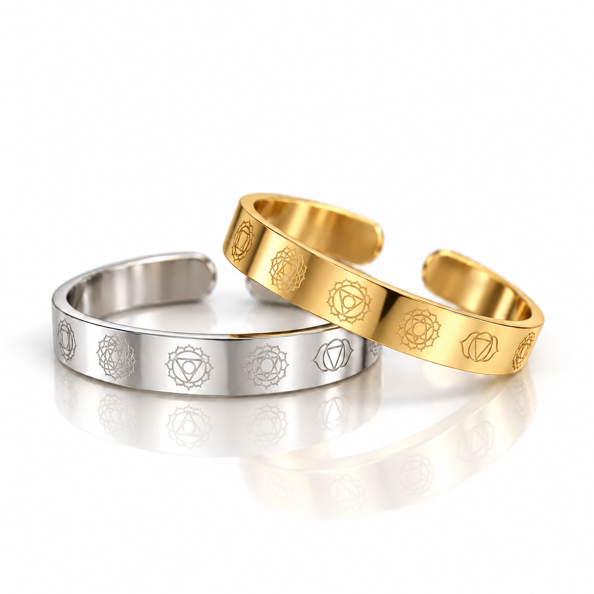 Mini Seven Chakra Ring – Adjustable Stainless Steel Chakra Ring