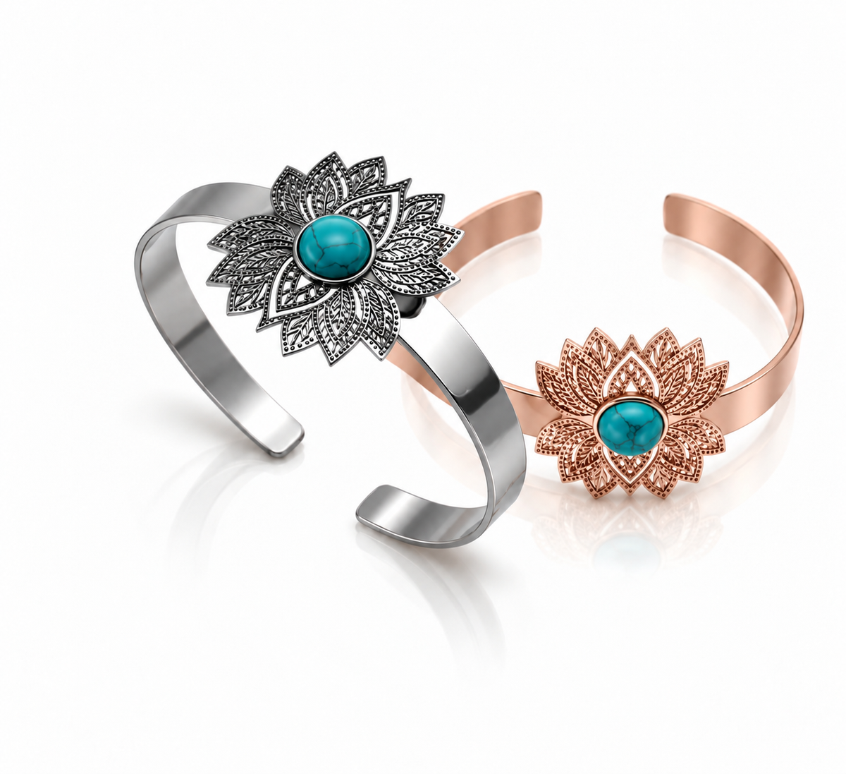 Turquoise Lotus Bangle