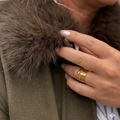 Yggdrasil Sunset mandala ring adjustable size gold 