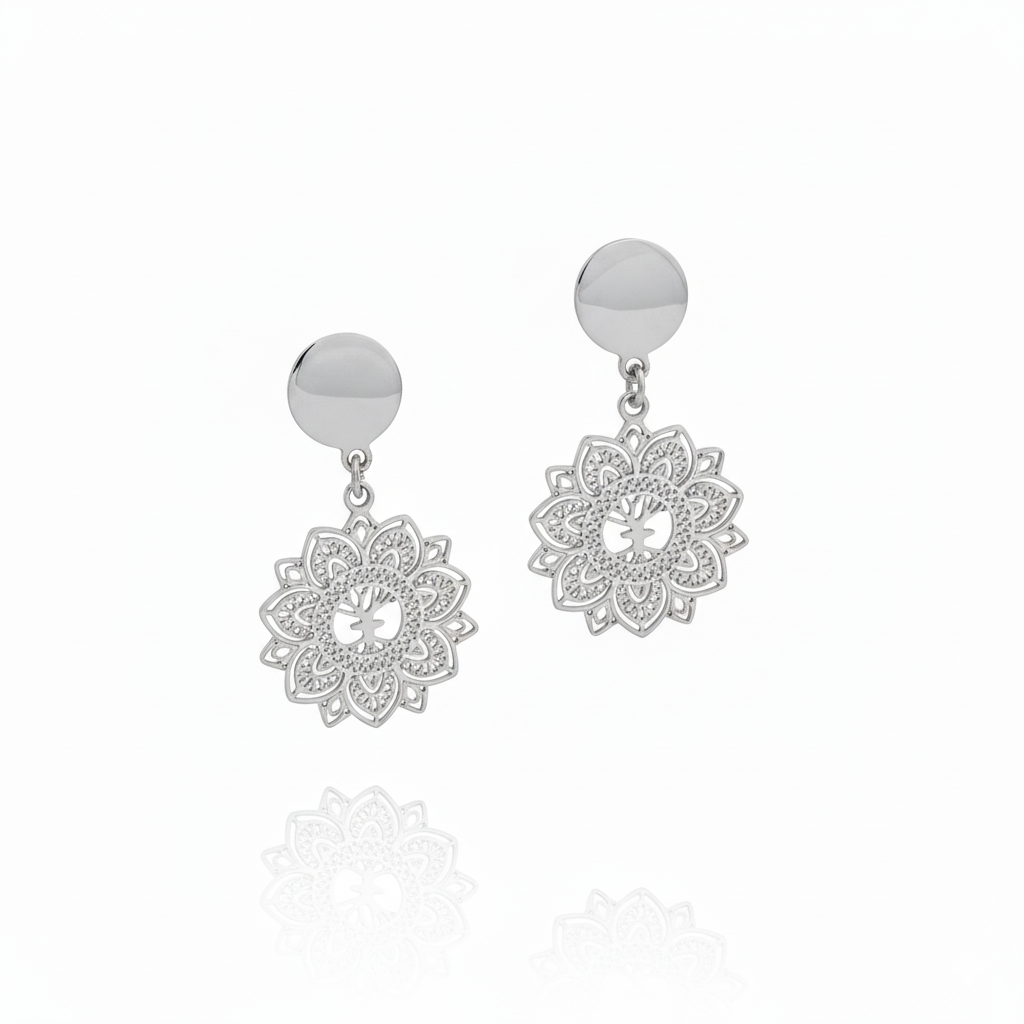 Yggdrasil by Sweden mini drop mandala earring stålörhängen smycken