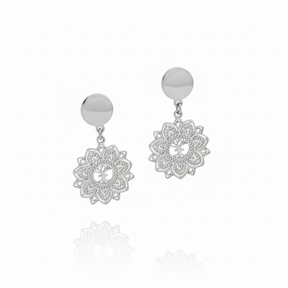 Yggdrasil by Sweden mini drop mandala earring stålörhängen smycken