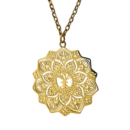 Yggdrasil by Sweden Mini Mandala Necklace – hållbart och allergivänligt smycke i guld