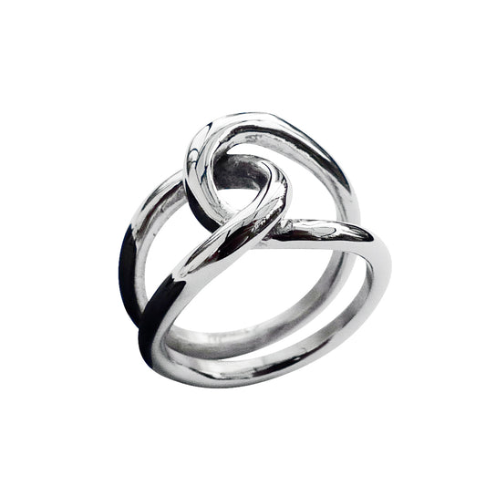 Ring, "arm-in-arm", rostfritt stål