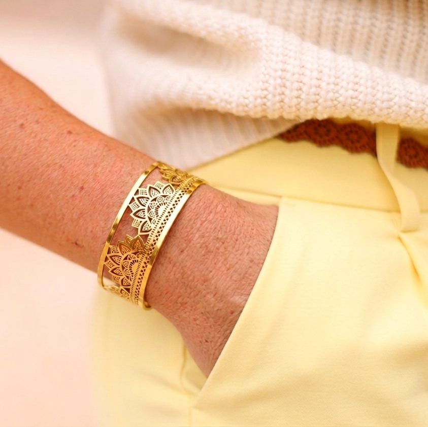 Sunset Mandala cuff bangle armband yggdrasil smycken