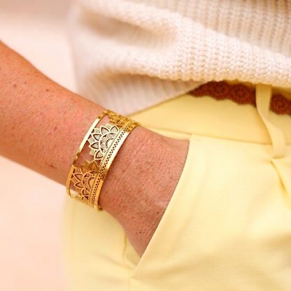 Sunset Mandala cuff bangle armband yggdrasil smycken