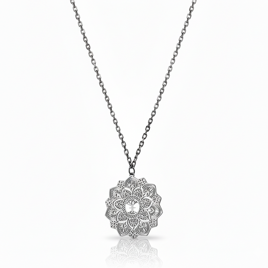 Yggdrasil smycken mandala halsband i silver