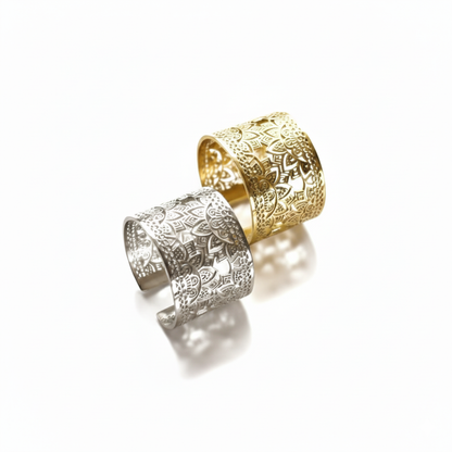 Yggdrasil by sweden guld och silver mandala ring