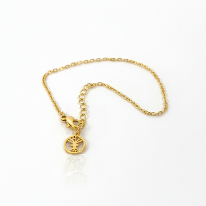 Yggdrasil smycken mini kedjearmband guld