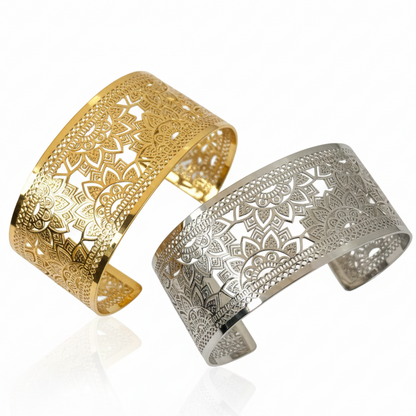 Yggdrasil smycken goddess bangle stål och guld