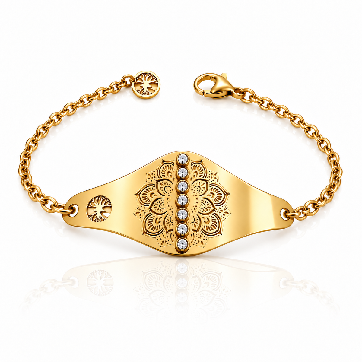 Chunky Jyoti Bracelet in gold – bohemian mandala bracelet by Yggdrasil by Sweden