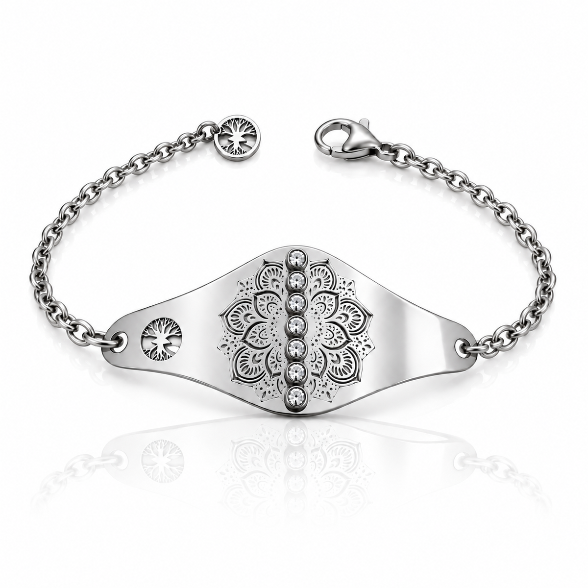 Chunky Jyoti Bracelet in silver – bohemian mandala bracelet by Yggdrasil by Sweden