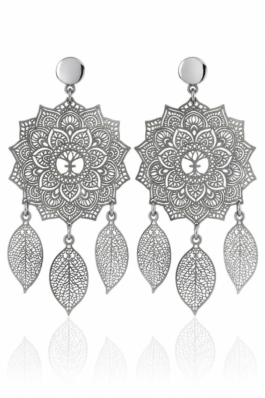 Mandala Dreamcatcher Earrings steel product photo
