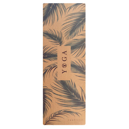 Premium korkyogamatta med palmtryck – Yggdrasil by Sweden, fri yogaväska vid köp