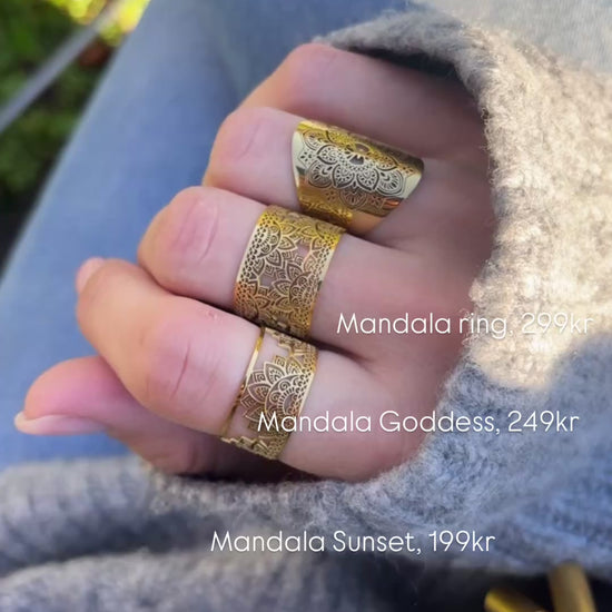 Ringar Mandala collection Yggdrasil smycken guld